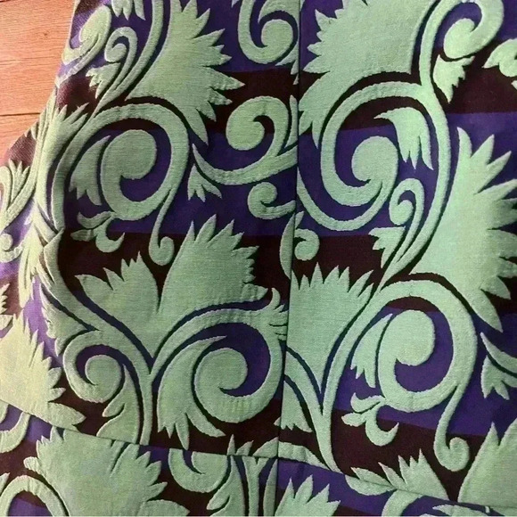 J Crew Dress Vineyard Jaquard A Line Blue Green Size 0 G1061 - Picture 2 of 9